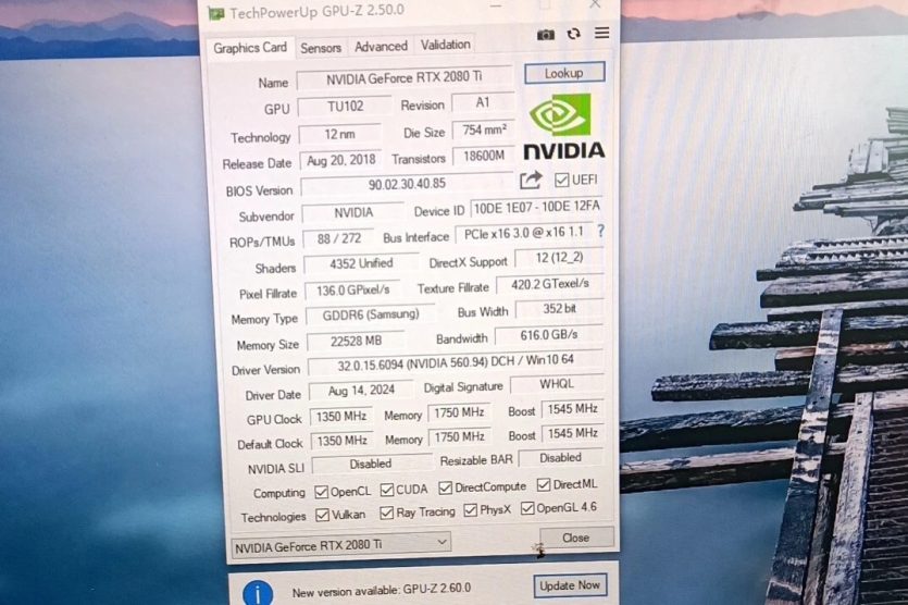 На eBay з'явились модифіковані RTX 2080 Ti з 22 ГБ відеопам'яті за $500